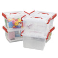 Kiddream 3 Liter Plastic Small Boxes, Clear Storage Boxes with Lids Set of 6