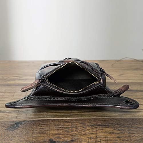 Men's Genuine Leather Motorcycle Drop Leg Bag & Waist Pack