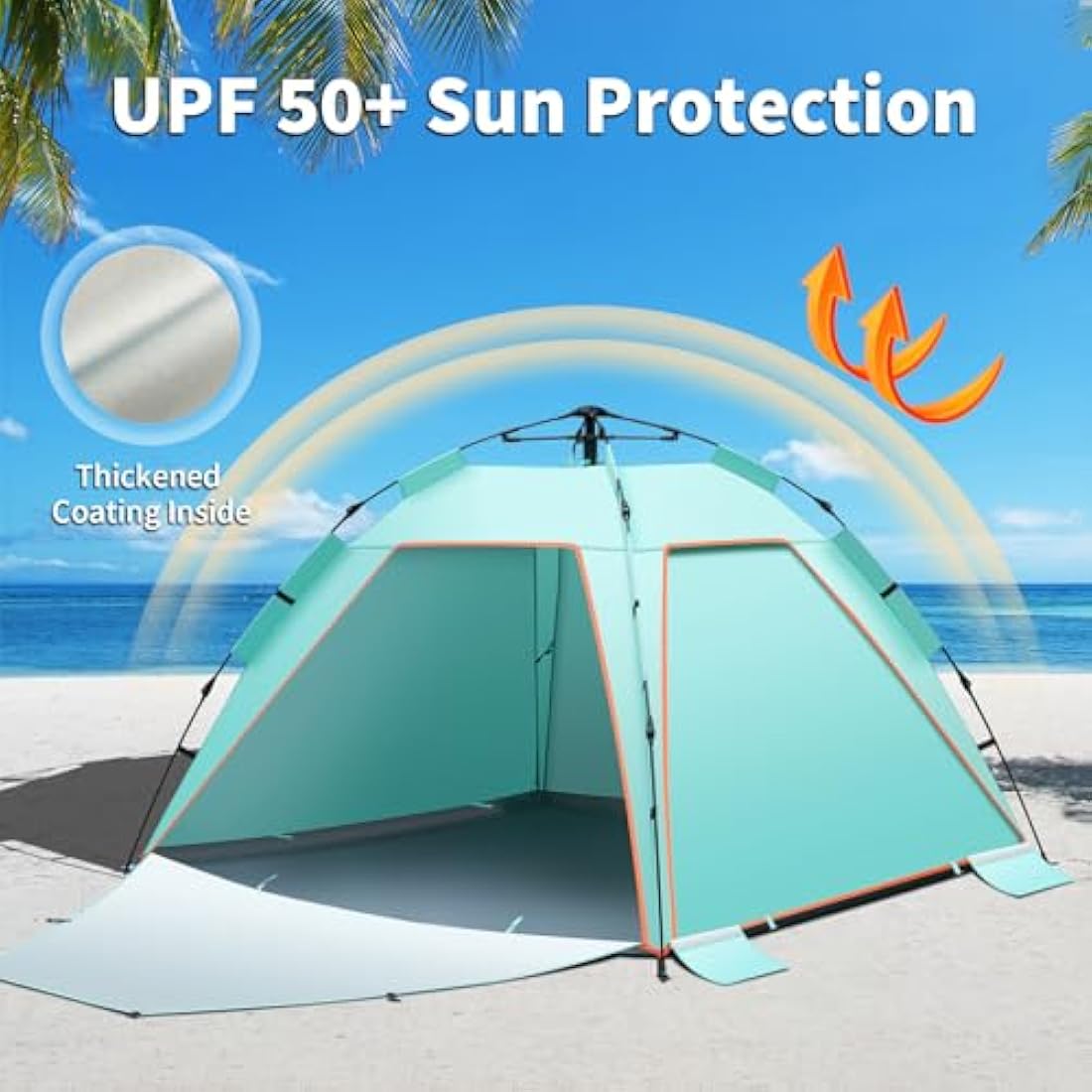 4-5 Person Instant Pop Up Beach Tent | Large Sun Shelter