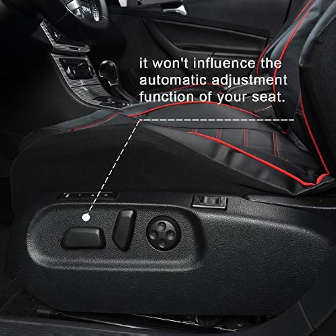 TOYOUN Universal PU Leather Car Front Seat Covers - 2PC Red Bucket Set