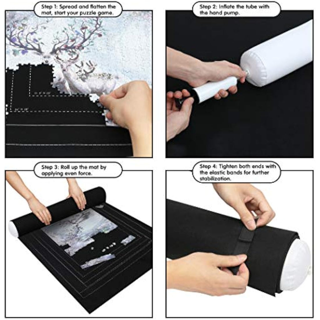 Becko US Jigsaw Puzzle Roll Mat - Felt Storage Organizer for 1,500 Pieces
