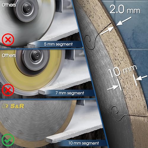 S&R Diamond Saw Blade 250mm – Cutting Disc for Porcelain and Granite