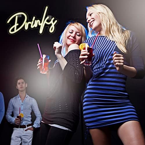 Looklight Drinks Neon Sign – Warm White LED Wall Decor for Bar & Home