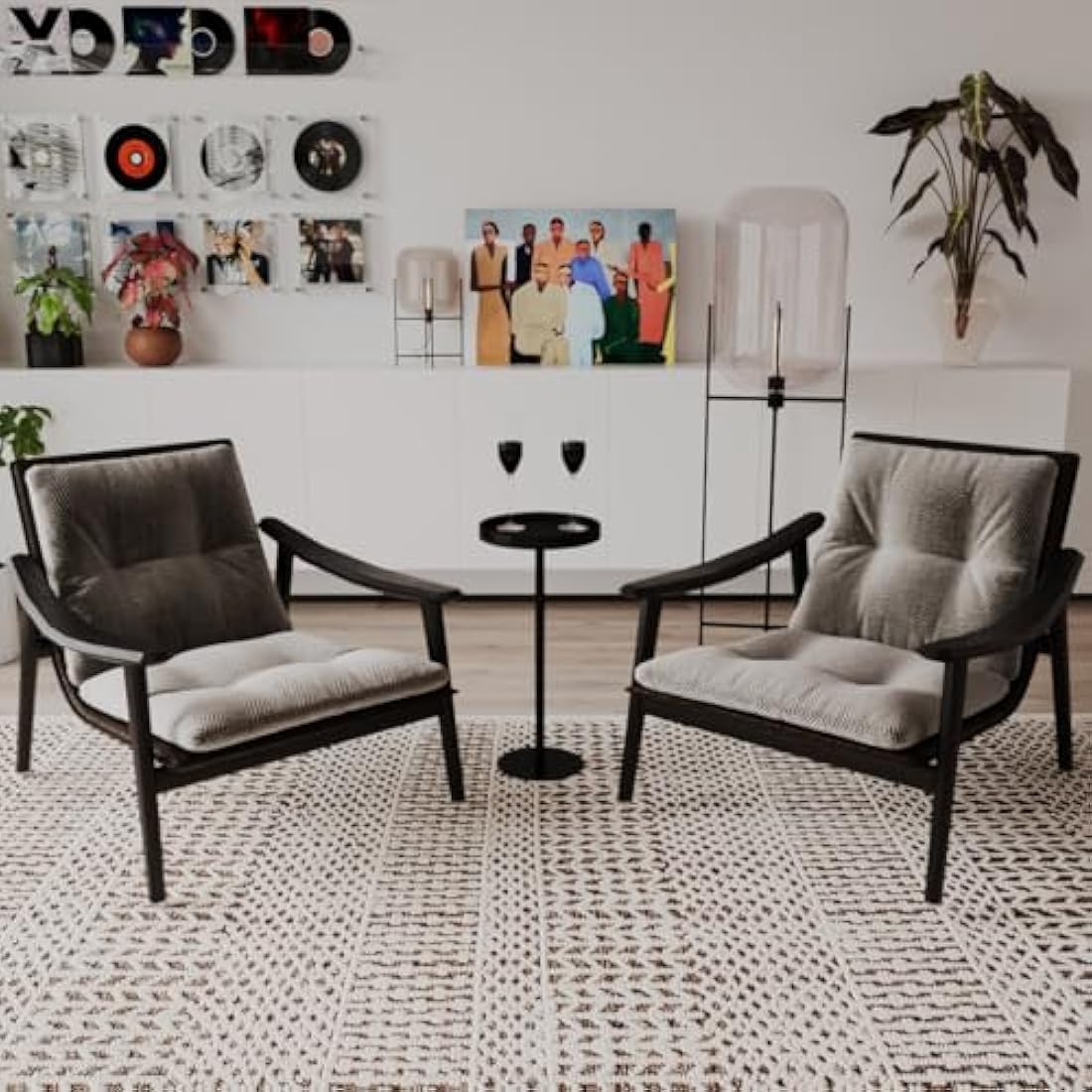 Small Round Drink Table – Modern Metal Pedestal Side Table