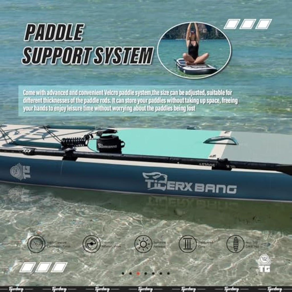 TIGERXBANG Inflatable Stand Up Paddle Board – 10'6" Military Grade SUP