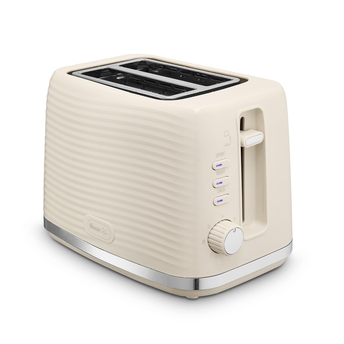 Swan Wave 2-Slice Toaster – Cream with 7 Browning Levels