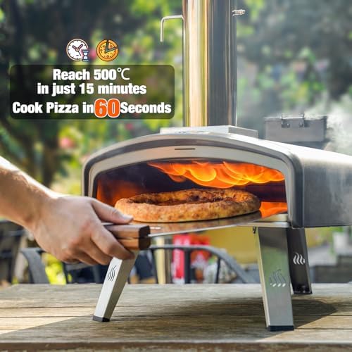 Mimiuo Portable Pellet Pizza Oven with Stone | Outdoor Wood-Fired Maker
