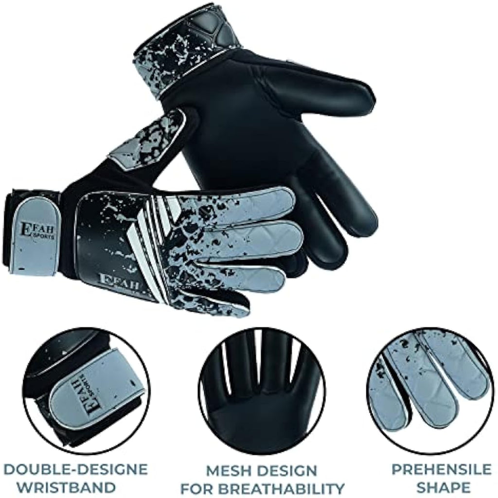 EFAH SPORTS Kids Soccer Goalkeeper Gloves – Youth Goalie Super Grip
