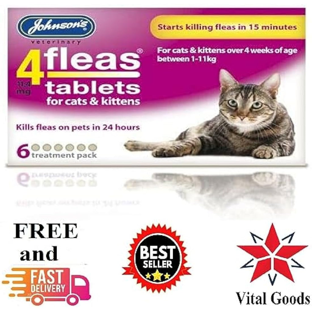 Johnsons 4Fleas Tablets for Cats and Kittens – 6 Treatment Pack
