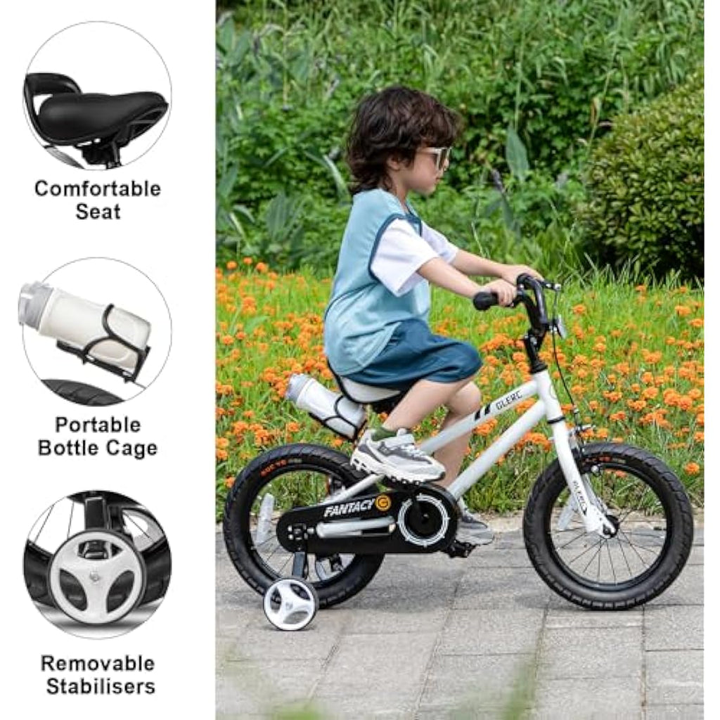 Glerc Fantasy Kids Bike with Stabilisers and Water Bottle Holder