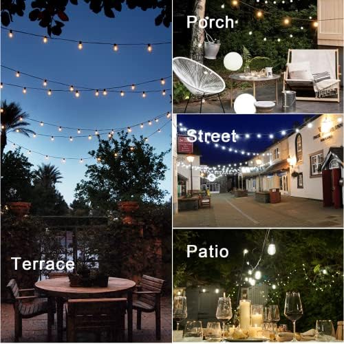 Zuske 30M Outdoor Festoon Lights | 50+3 Shatterproof ST38 Bulbs | IP65