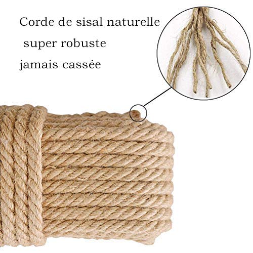 Aoneky Natural Sisal Rope for Cat Scratching Post Repair – 8mm x 164FT