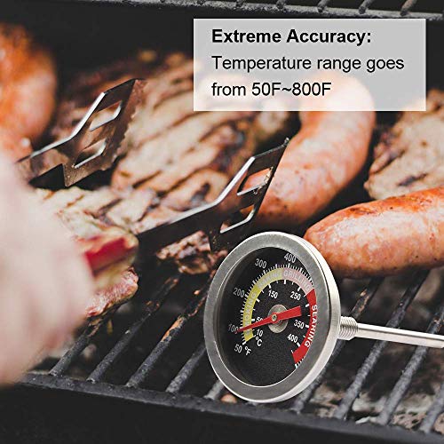 LOKHING Stainless Steel Smoker Grill BBQ Temperature Gauge – 6cm