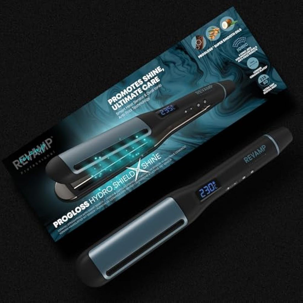 REVAMP Hydro Shield X Shine Ceramic Hair Straighteners | Ionic Heat Protection