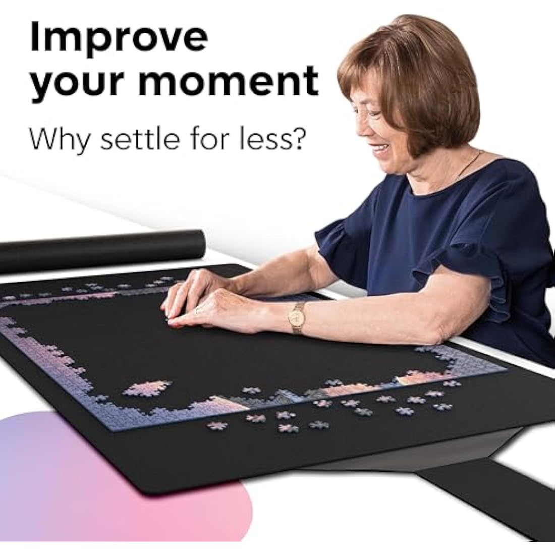 Puzzlup Jigsaw Puzzle Mat – 3000 Piece Non-Slip Neoprene Roll Up Mat