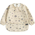 PewinGo Long Sleeve Weaning Bib – Waterproof Baby Coverall Bib, Beige