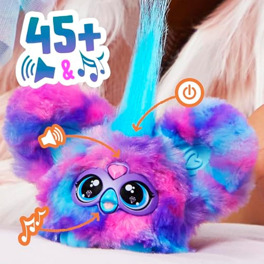 Hasbro Furby Furblets Pix-Elle Gamer Plush Keychain - Blue Mini Toy