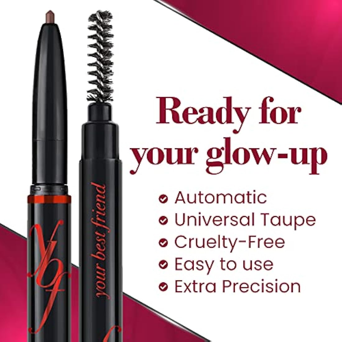 ybf Beauty Universal Eyebrow Pencil Duo with Spoolie - Taupe