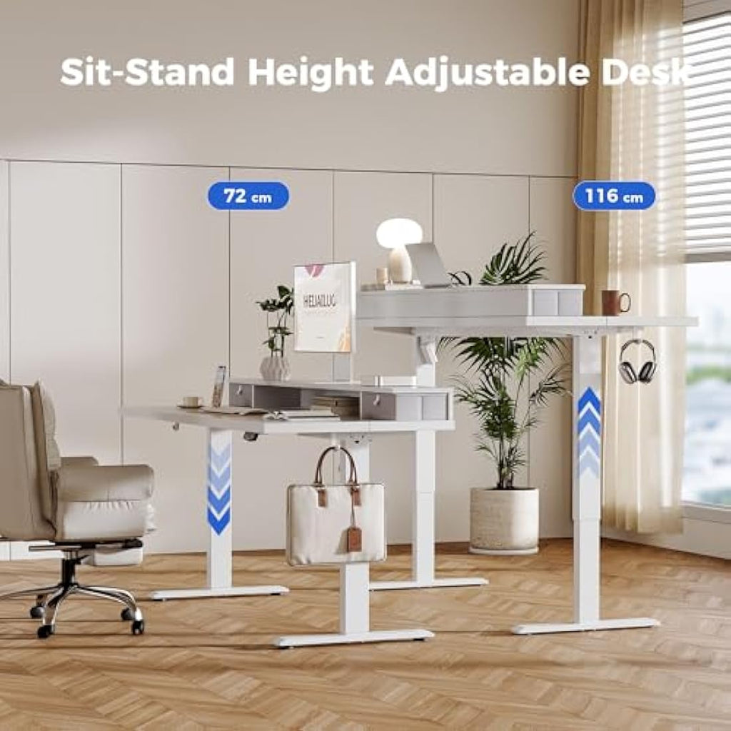 Agilestic Electric Standing Desk | 120x60cm Sit-Stand Desk with 2 Drawers