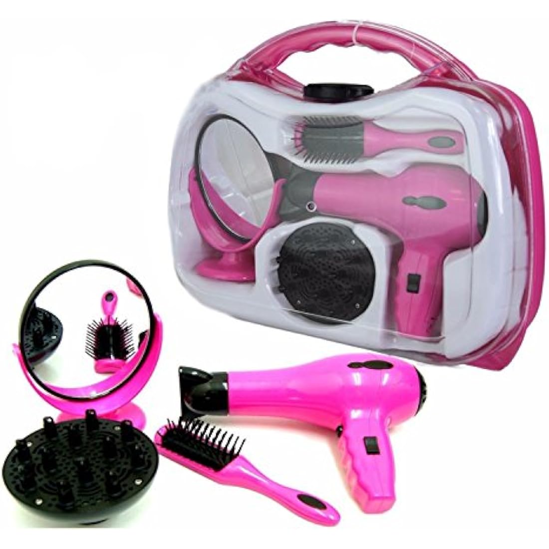 Jolof Store Kids Pretend Play Hairdryer Set - Pink Toy Styling Kit