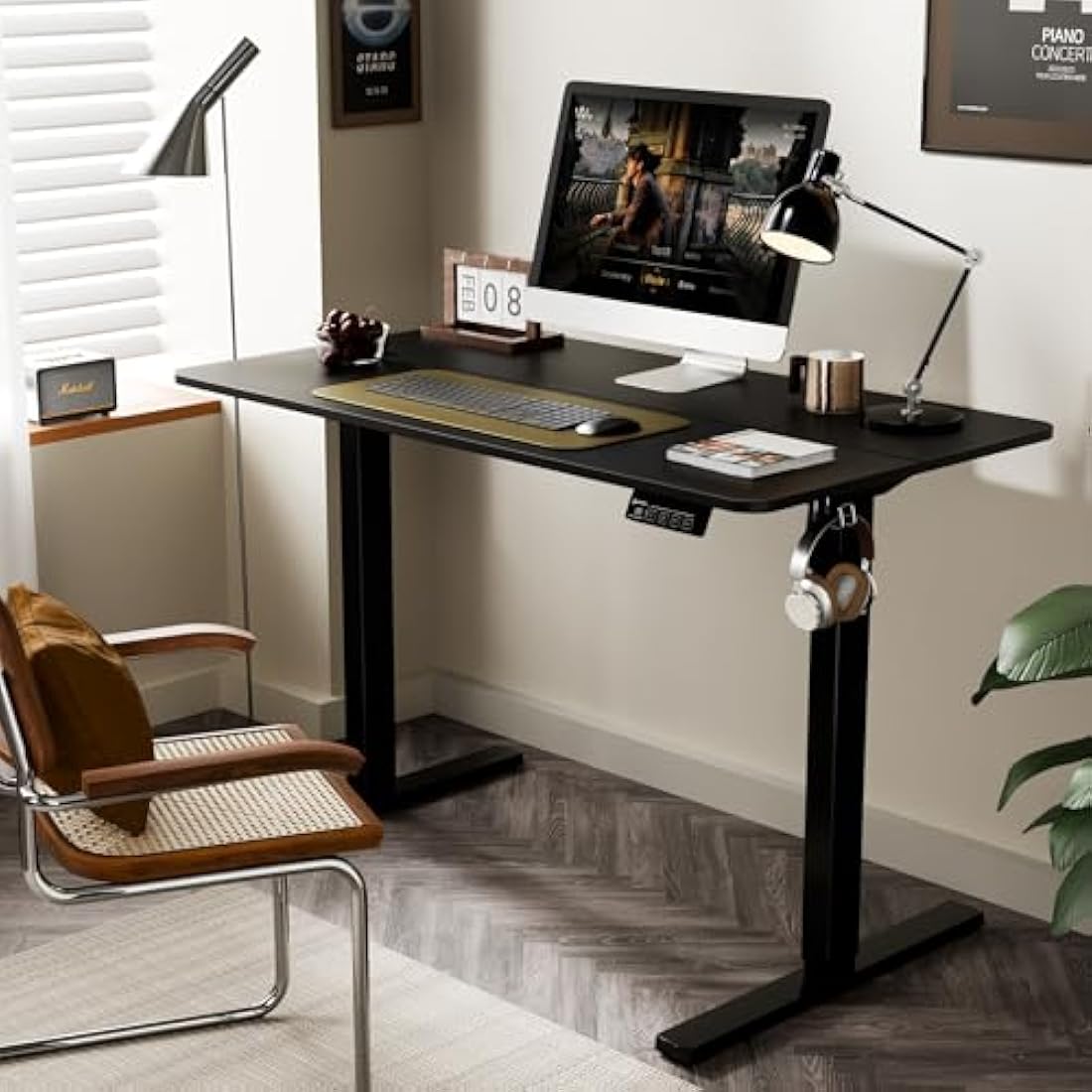 ERGOMAKER Electric Standing Desk - 110x60cm Height Adjustable - Black