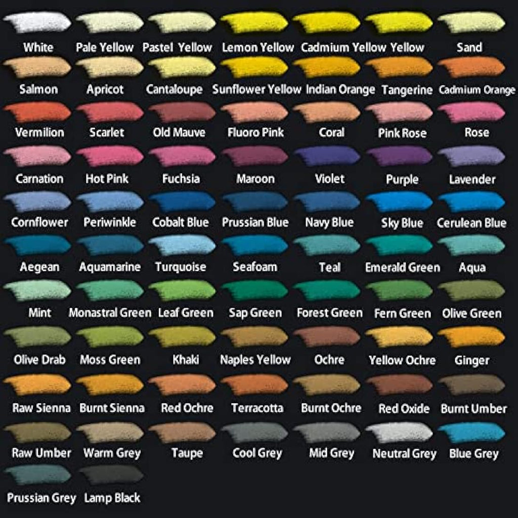 Mont Marte Soft Pastels – 72pc Assorted Vibrant Artist Drawing Set