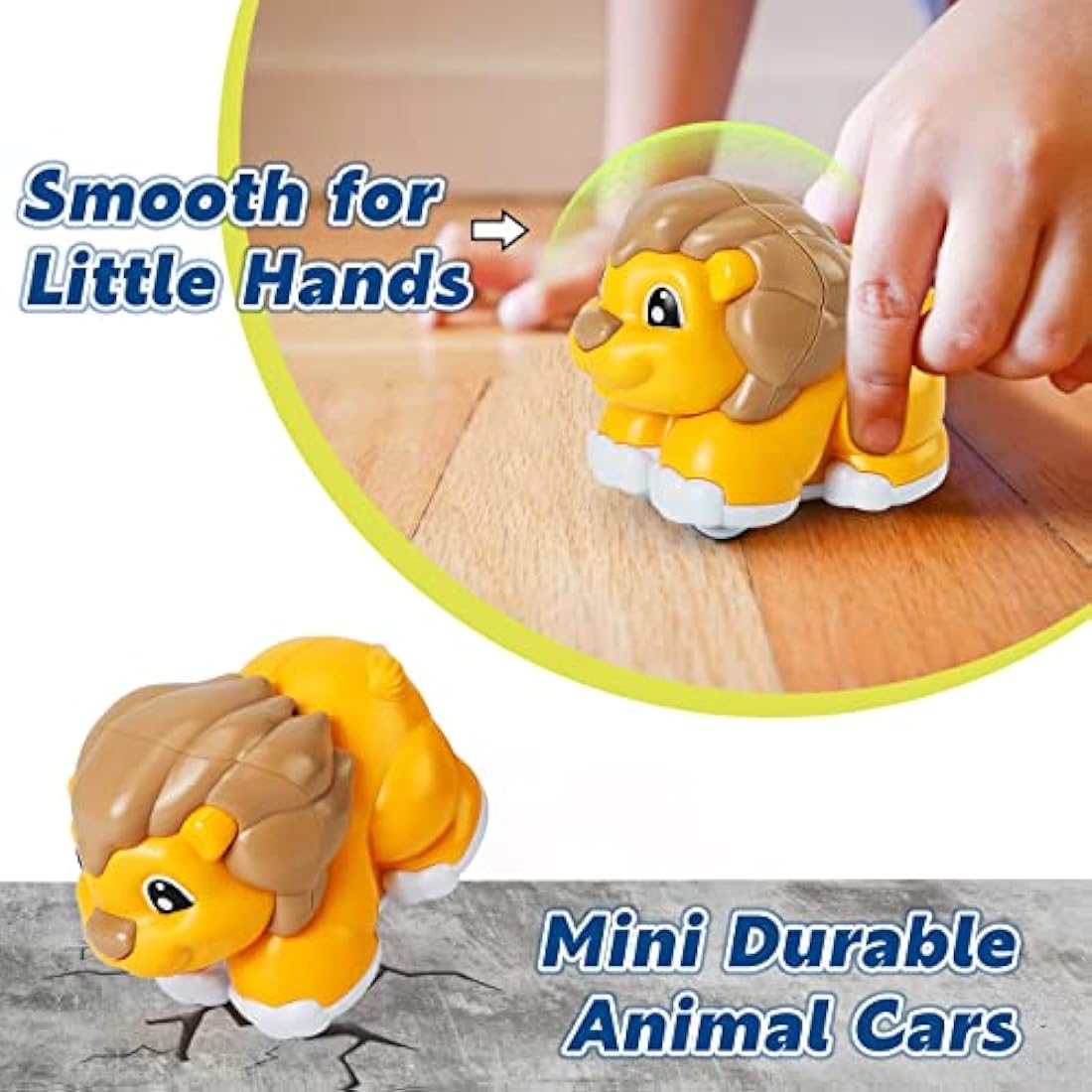 Animal Pull Back Car Toys with Playmat - 8 Piece Toddler Set