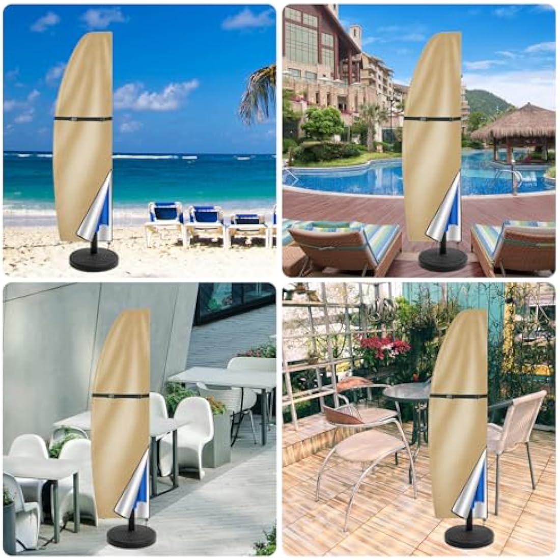 Teynewer Cantilever Parasol Cover – Waterproof Oxford Fabric, Khaki