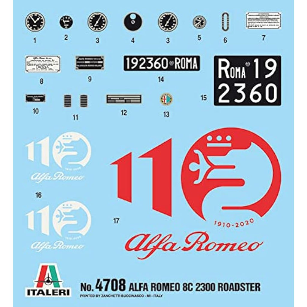 Italeri Alfa Romeo 8C/2300 1931-33 1:12 Scale Plastic Model Kit