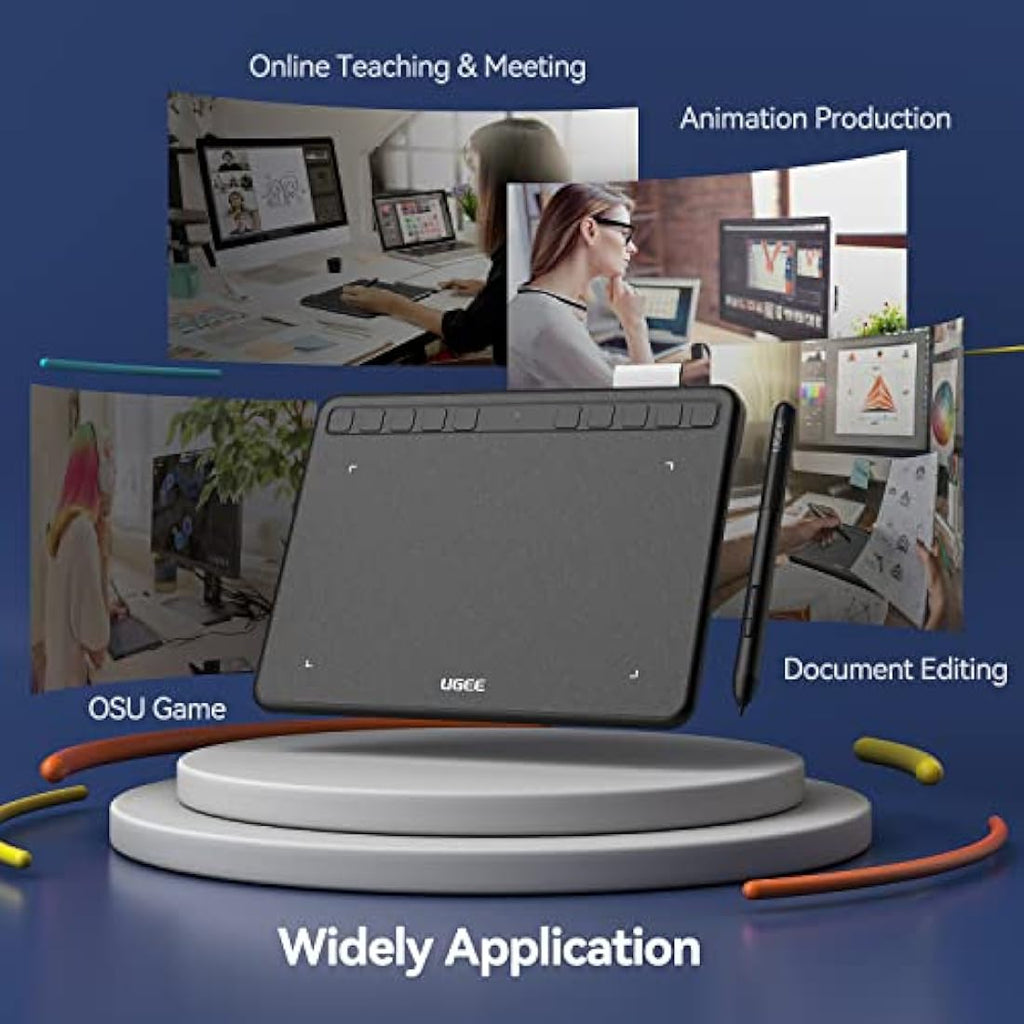 UGEE S640 Drawing Tablet | Portable Graphics Pad with 10 Shortcut Keys