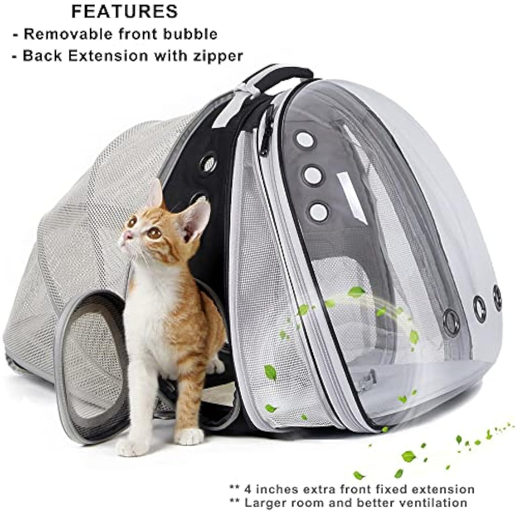Interfashioner Expandable Cat Backpack Carrier | Dual Extension for Large Cats