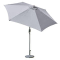 GardenKraft 2.7m Garden Parasol - Grey Tilt & Crank Outdoor Umbrella