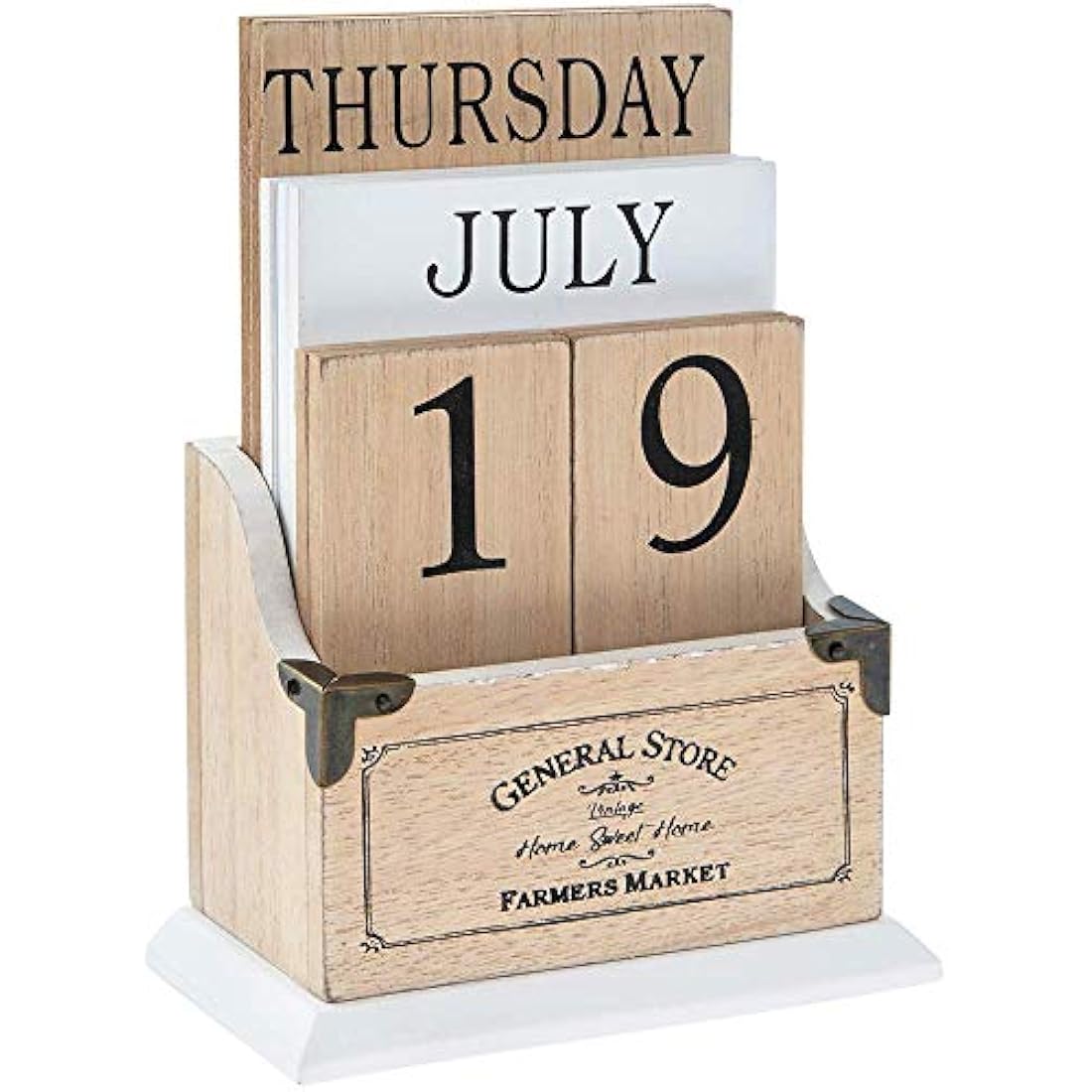 Vintage Wooden Perpetual Calendar – Home Office Desk Decor