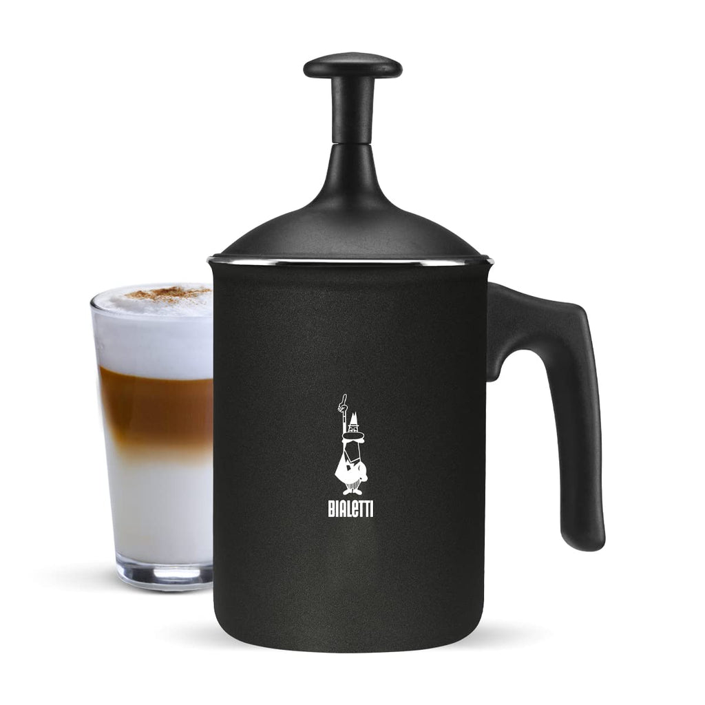 Bialetti Tuttocrema Manual Milk Frother - 166ml Aluminum Cappuccino Maker