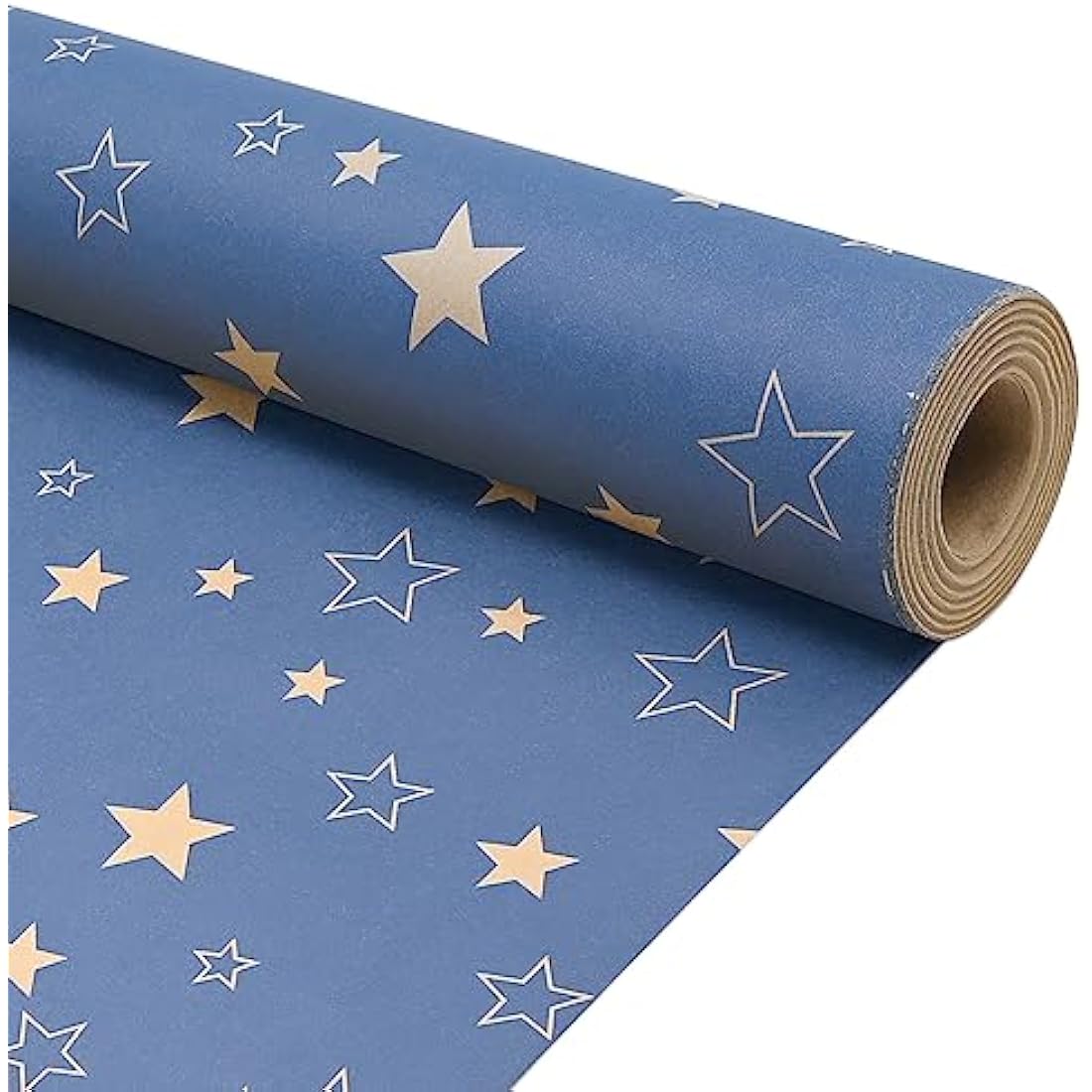 Blue Star Kraft Gift Wrapping Paper Roll – 43cm x 15m
