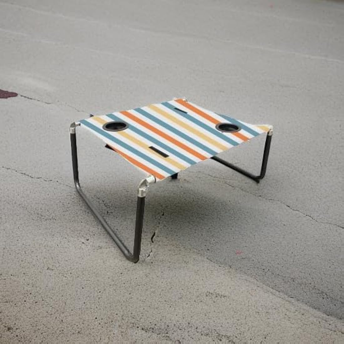 Neso Portable Beach Table | Lightweight Folding Canvas Table - Vintage Stripes