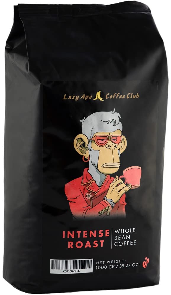 Lazy Ape Coffee Club Whole Coffee Beans – 1KG Intense Dark Roast