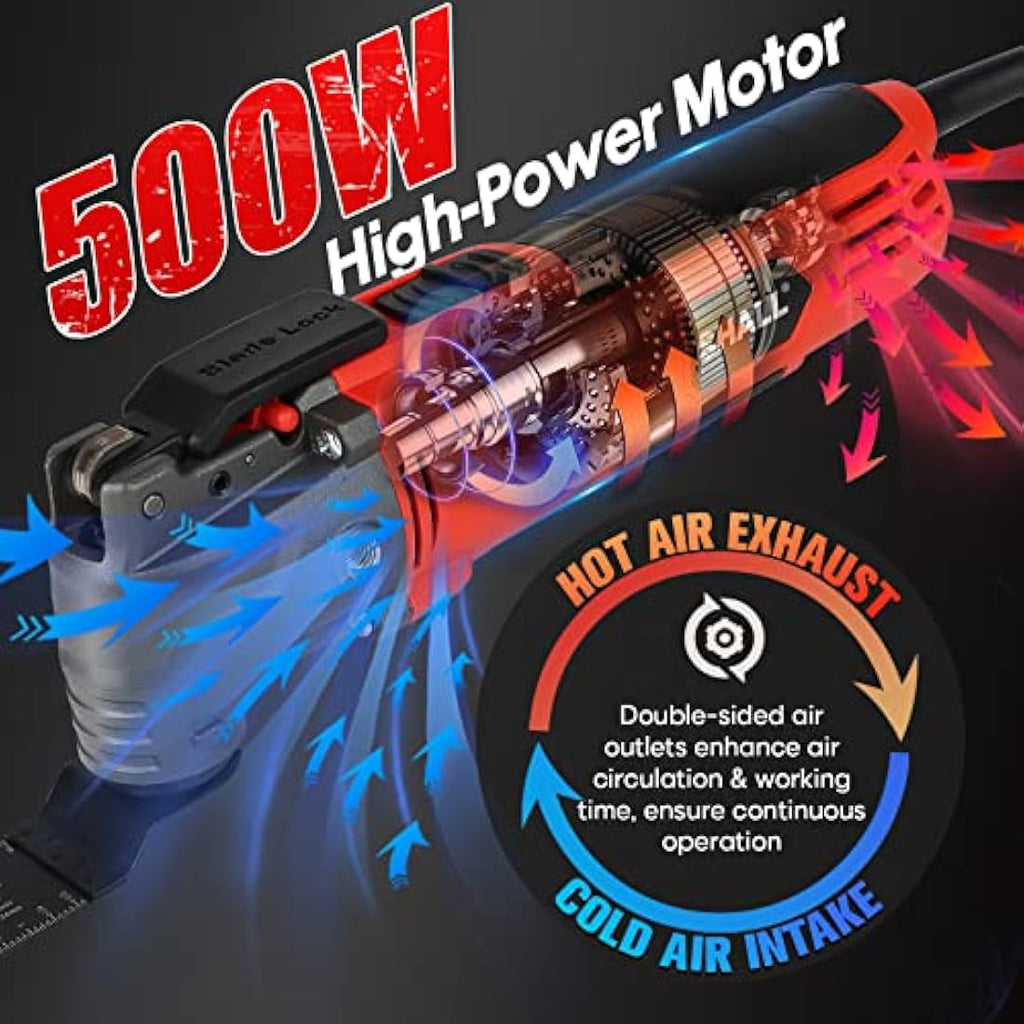 SHALL Oscillating Multitool Kit – 500W Power Tool with 34 Accessories