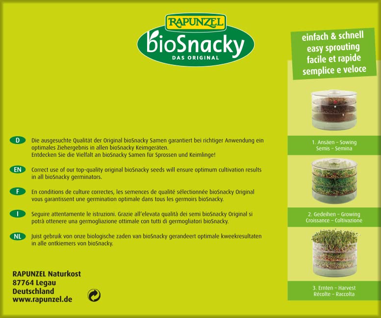 Rapunzel BioSnacky Germinator – 3-Tier Seed Sprouter for Organic Sprouts