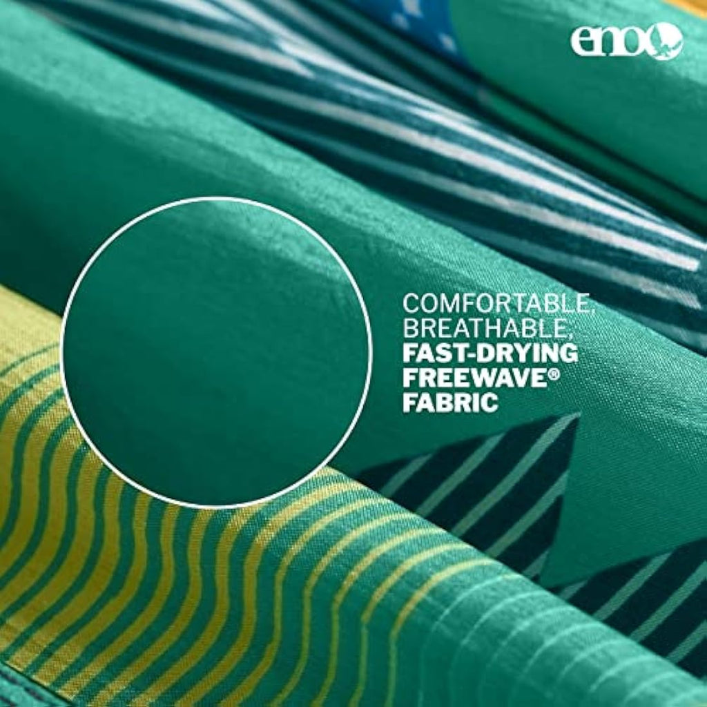 ENO DoubleNest Print Lightweight 2-Person Camping Hammock – Retro/Emerald