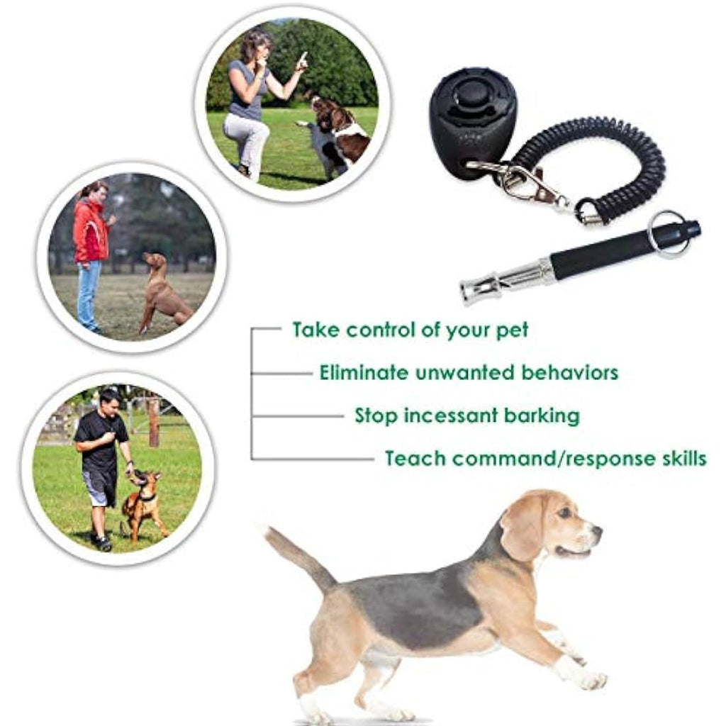 Ultrasonic Dog Whistle and Clicker Set for Training & Recall
