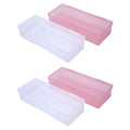FOMIYES 4Pcs Clear Plastic Nail Art Storage Box | Manicure Tool Organizer