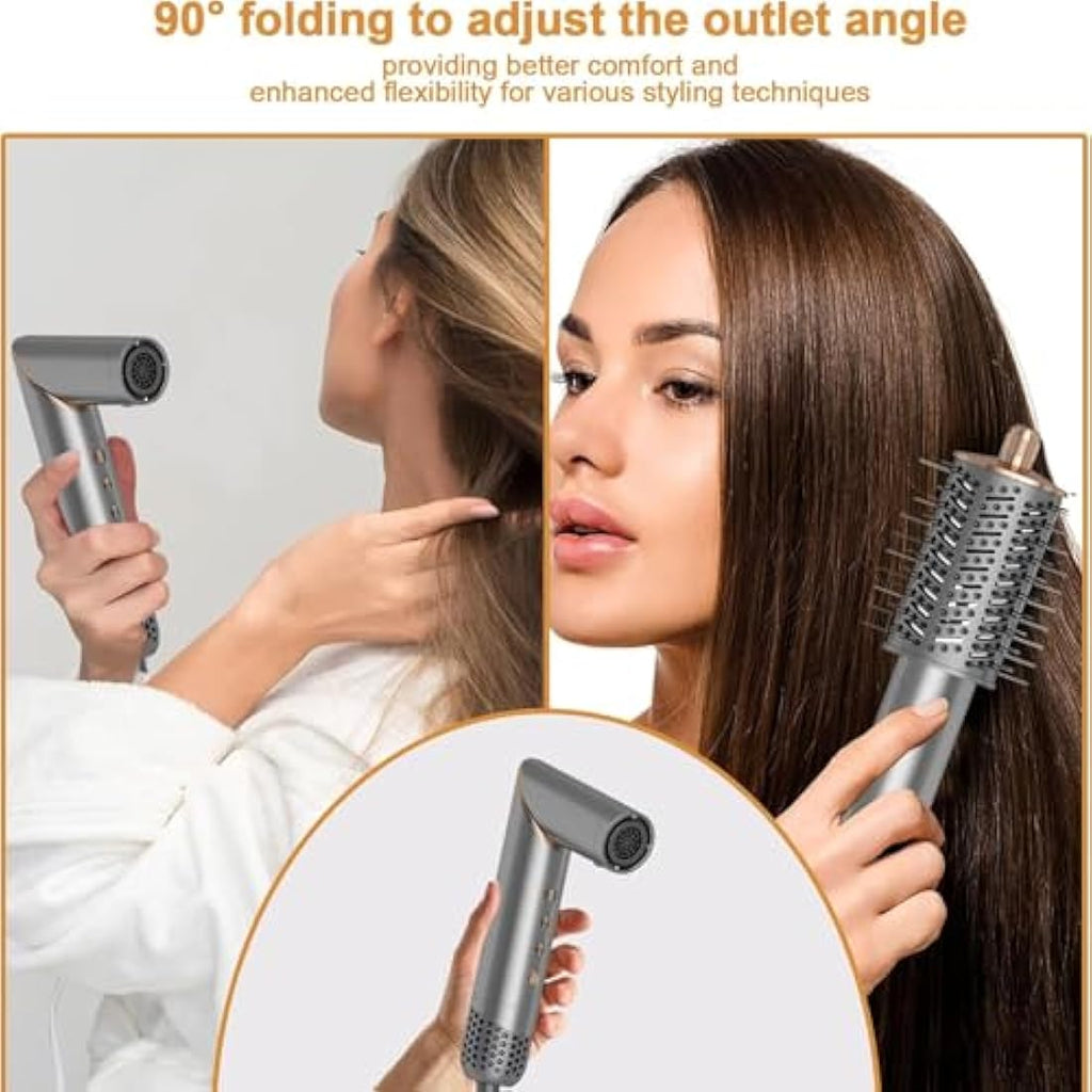 Dryhsip 8-in-1 Air Hair Styler | Foldable Ionic Blow Dry Brush & Curler