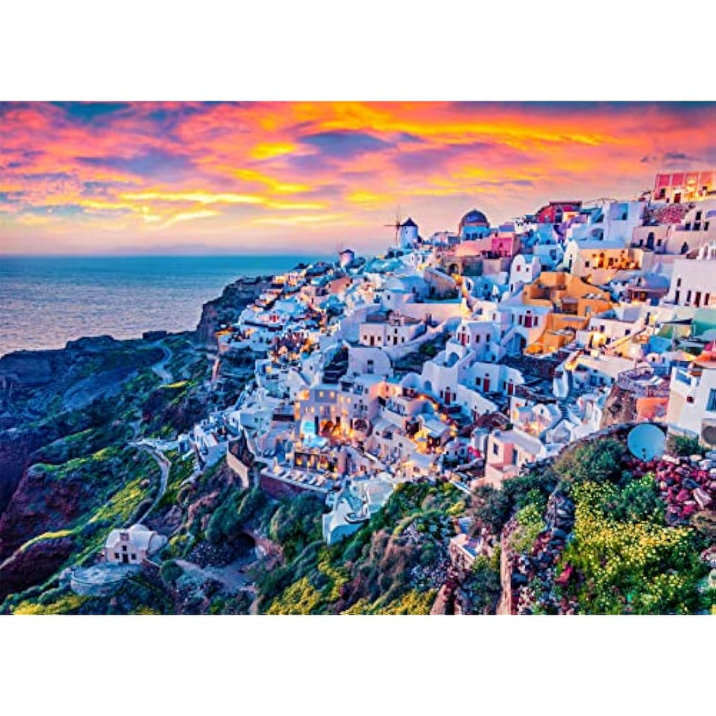 Jolof Store Santorini Island 1000 Piece Jigsaw Puzzle for Adults