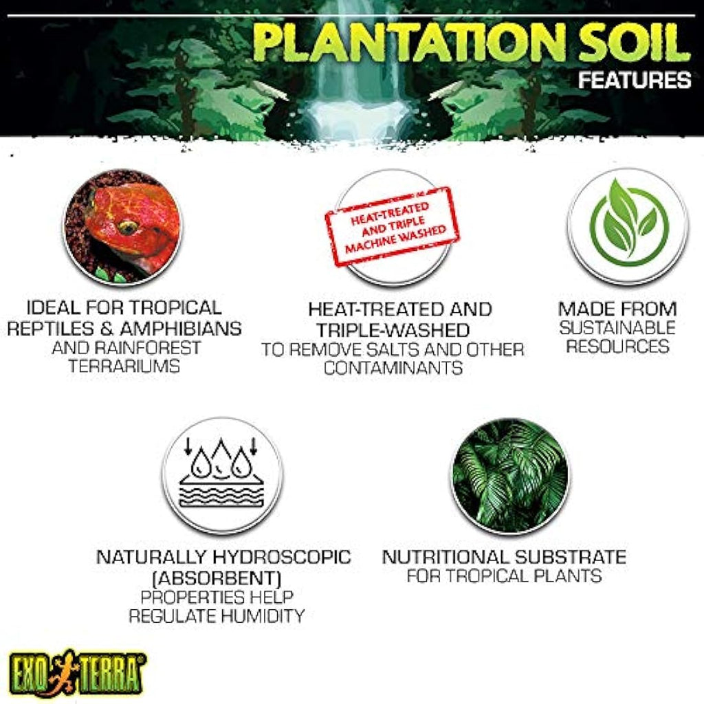 Exo Terra Plantation Soil - Natural Terrarium Substrate, 8.8 Litre