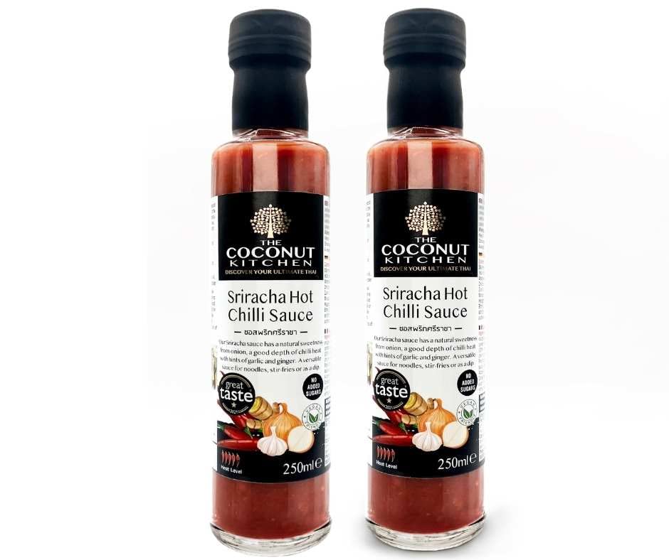The Coconut Kitchen Sriracha Hot Chilli Sauce - Vegan & Gluten-Free - 2 x 250ml