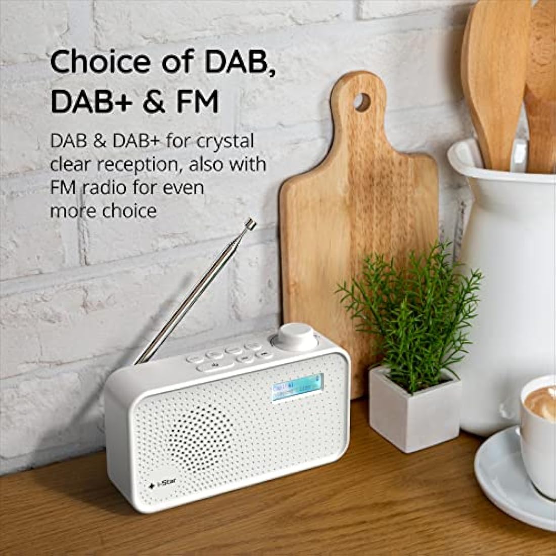 iStar Portable DAB/DAB+ & FM Digital Radio | Battery or Mains - White