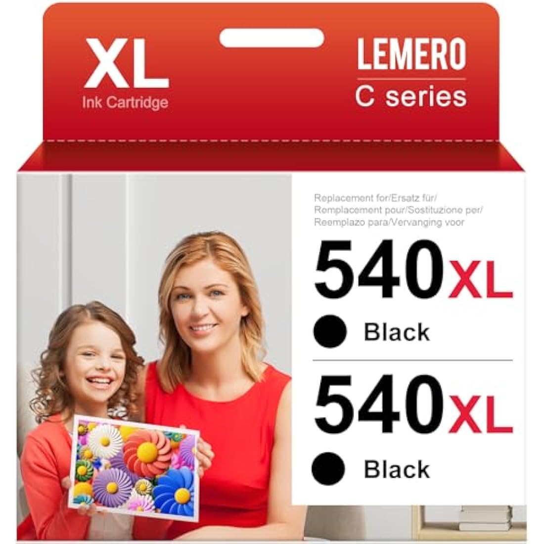 Lemero PG-540XL Black Ink Cartridges for Canon Pixma TS5150 MG3650 (2-Pack)