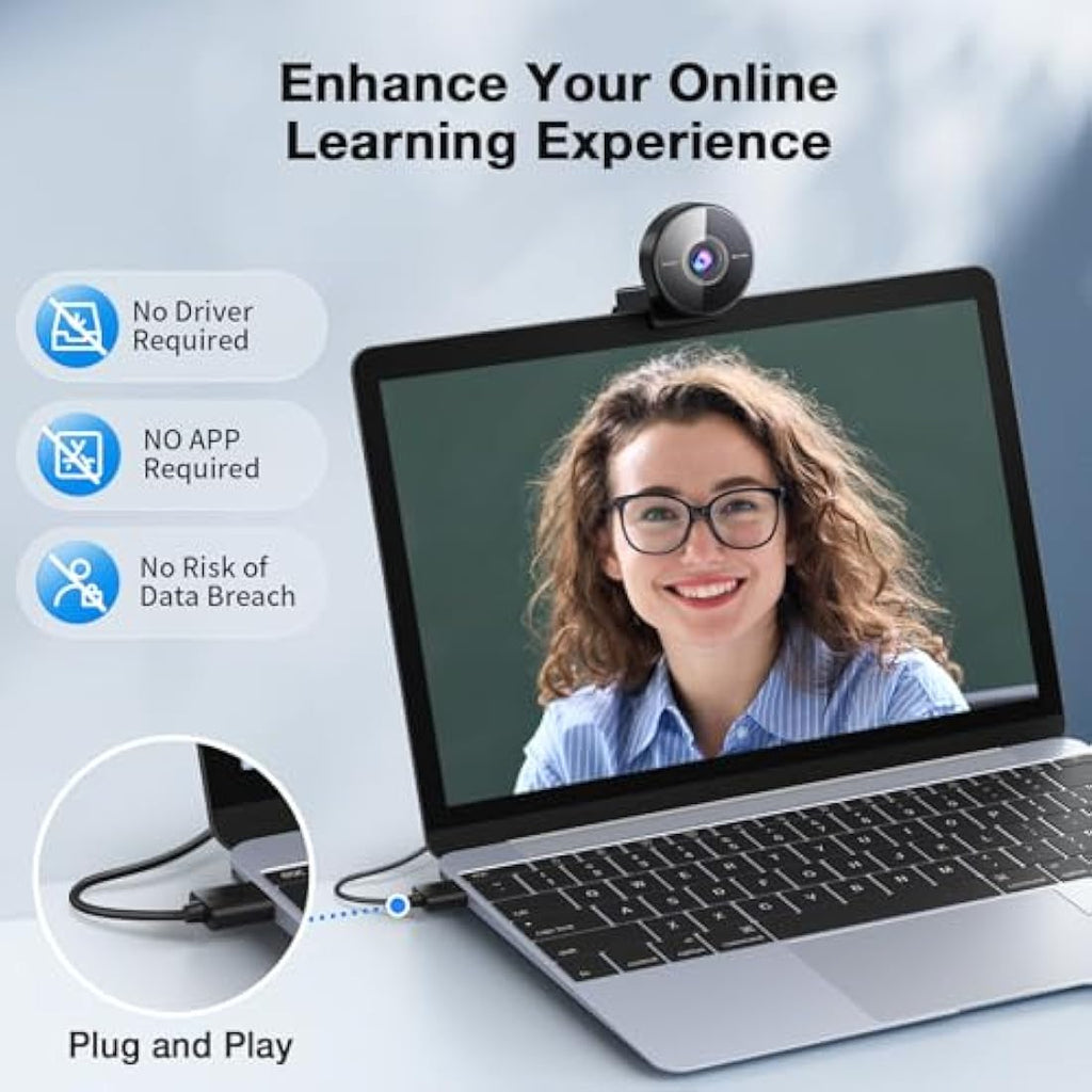 EMEET C950 4K UHD Webcam - PDAF Autofocus & Noise-Canceling Mic