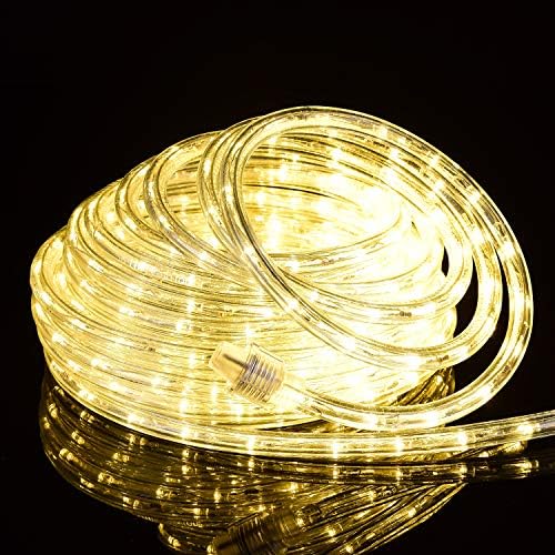 Jolof Store 52.5ft Warm White LED Rope Lights – Waterproof & Connectable